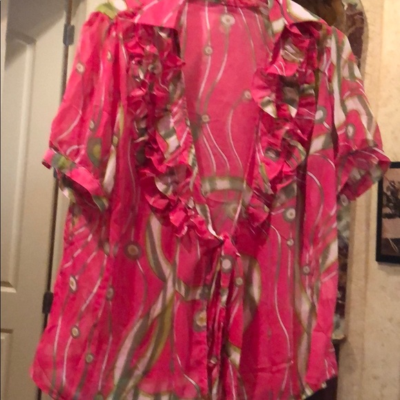 Pink Green Transparent lightweight floral woman’s - Picture 6 of 7